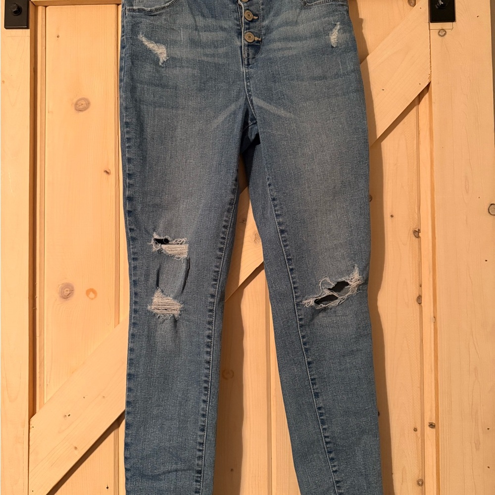 SO High Rise Distressed Blue Jeans Size 16